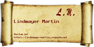 Lindmayer Martin névjegykártya