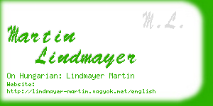 martin lindmayer business card